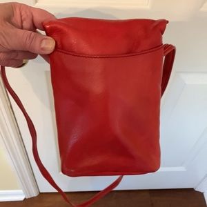 Red mini Crossbody bag by MOWEN leather designs Copley Ohio